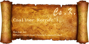 Csallner Kornél névjegykártya